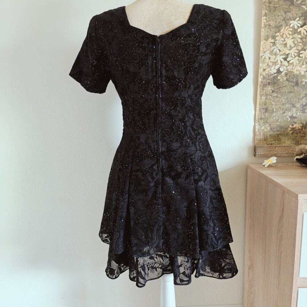 Nite Kraze 80's Vintage Black Whimsigoth Sparkly Dress 6 - Picture 6 of 8